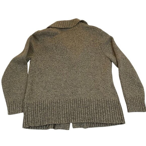 Karen Scott Women's Cardigan Sweater Medium Tan Button Front Acrylic/Polyester - Picture 2 of 9